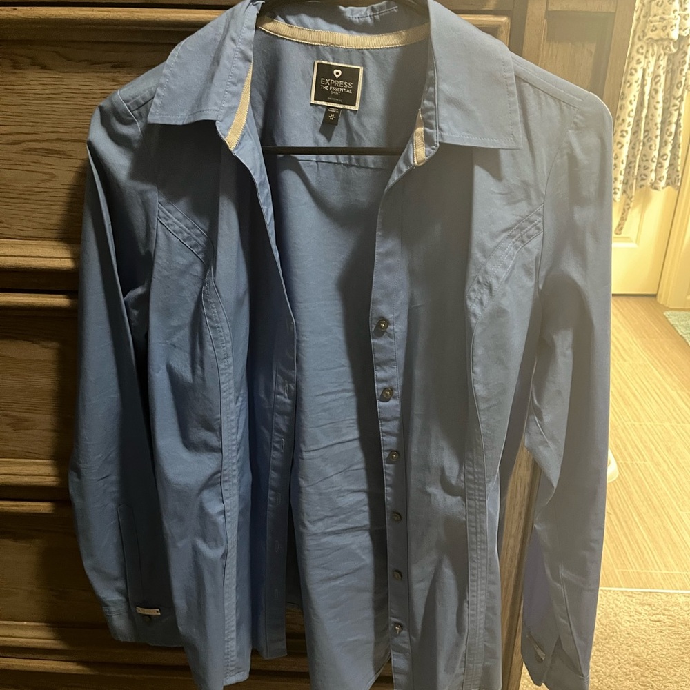 Express Sky Blue Dress Shirt